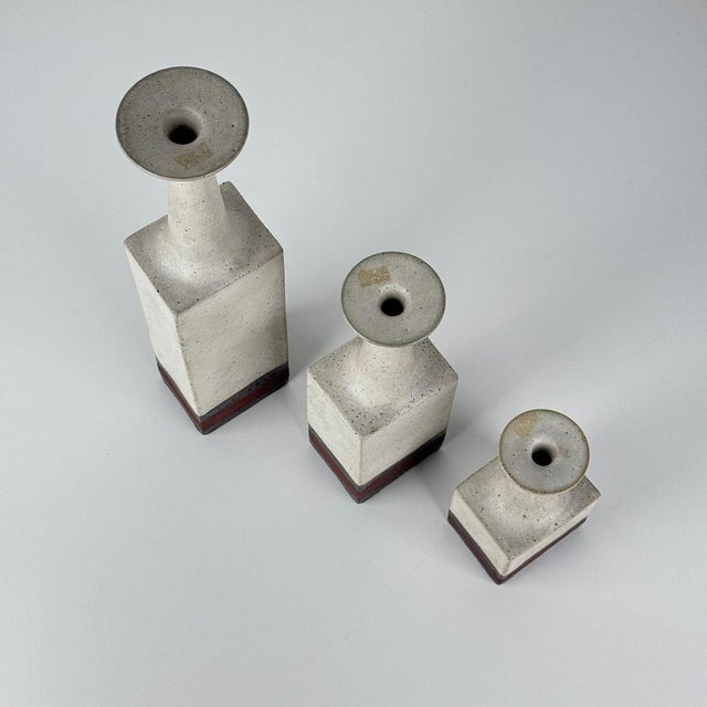 Vintage Ceramic Monofiore Vases by Bruno Gambone, 1960s, Set of 3 For Sale - Image 4 of 16