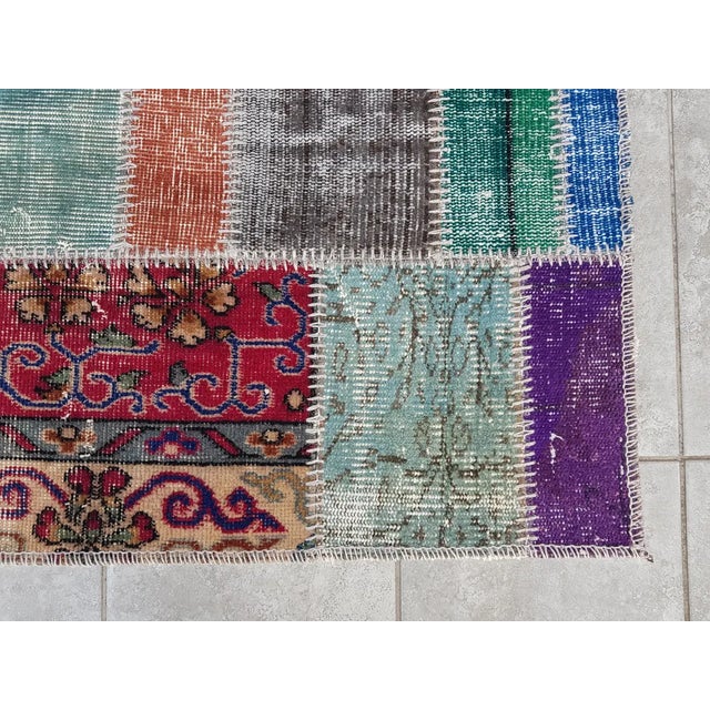 1950s Mid 20th Century Handmade Entry Wool Runner For Sale - Image 5 of 10