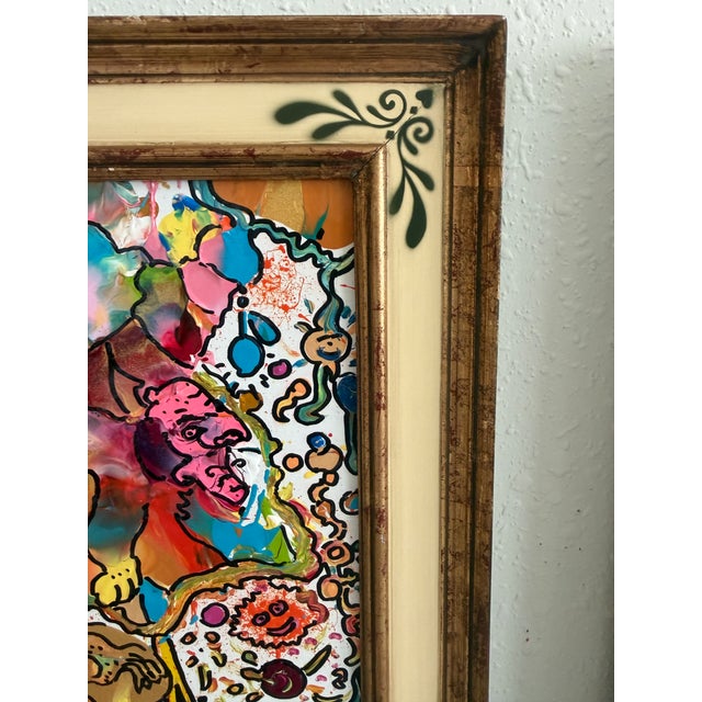 Pink Set of 2 Abstract Paintings by Serg Graff "Flower Fairy" | "Mr Umbrella" Framed For Sale - Image 8 of 17