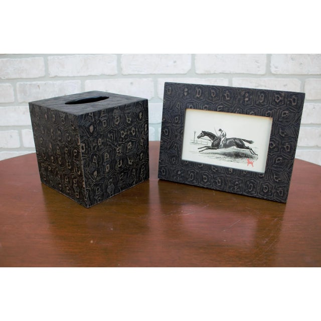Pigeon and Poodle Oxford Picture Frame and Tissue Box Set - 2 Piece Set For Sale - Image 12 of 12
