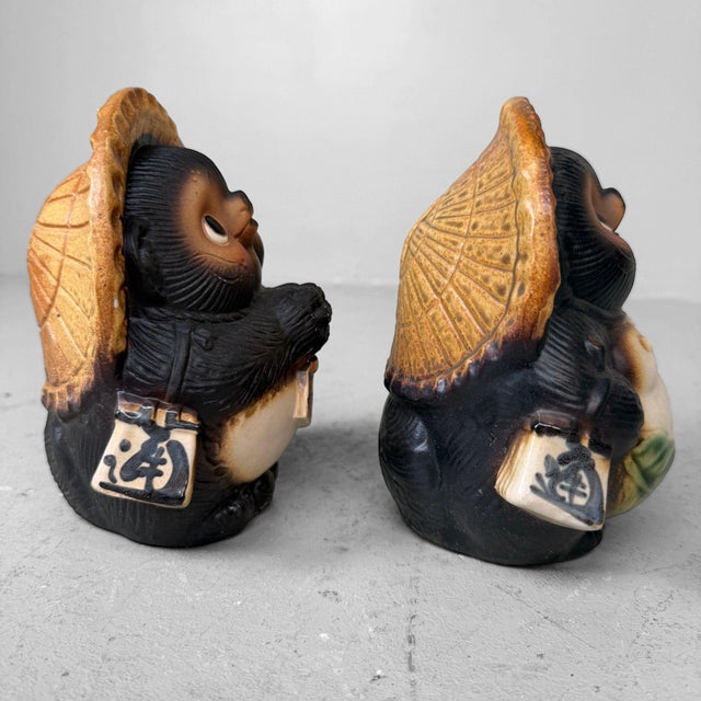 Vintage Japanese Ceramic Tanuki, 1960s, Set of 2 For Sale - Image 6 of 17