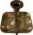 Elegant antique chamberstick in solid brass with a traditional rectangular base. The stem features a pewder shuttle to...