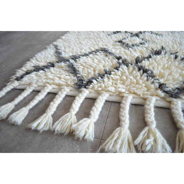 HandMade Rug Geometric Pattern Zara Home Shaggy Rug 4′11″ × 6′11