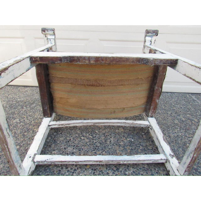 Rustic Antique Painted Spanish Armchair For Sale - Image 17 of 18