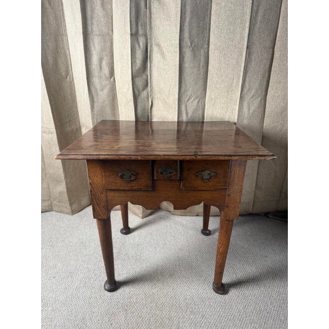 Antique English Oak Lowboy with Drawers, 1700s For Sale - Image 6 of 6