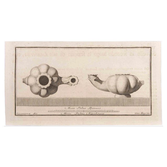 Giovanni Battista Casanova, Oil Lamp, Etching, 18th Century For Sale