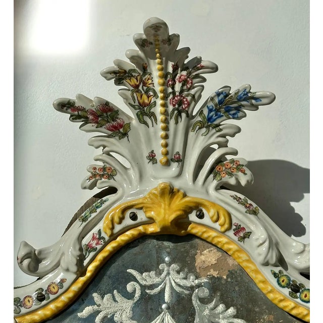 Four 19th Century Italian Le Nove Faience Mirror Sconces For Sale In Boston - Image 6 of 9