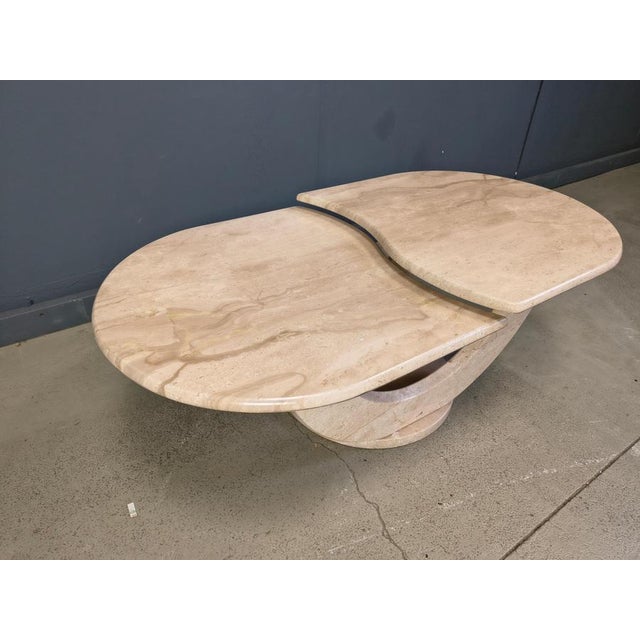 1970s Vintage Travertine 2-Tier Coffee Table, 1970s For Sale - Image 5 of 10