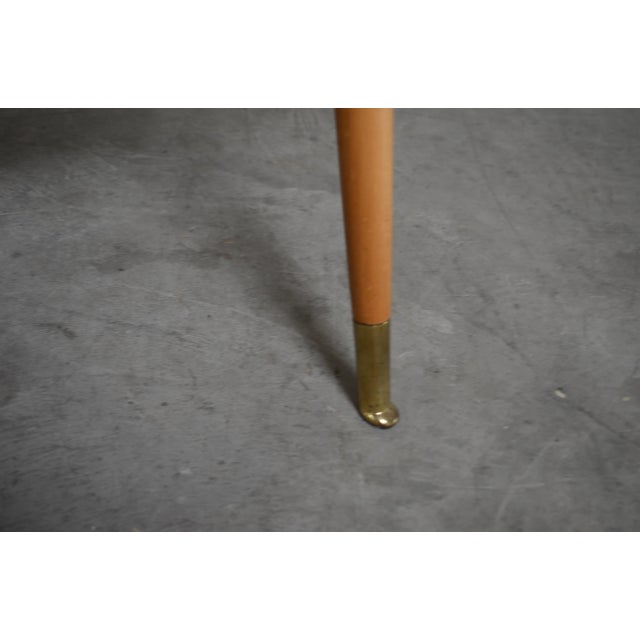 Mid-Century Side Table in Brass & Cherry For Sale - Image 9 of 13