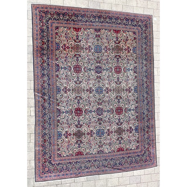Persian Antique Persian Dabir Kashan Carpet, 10'2" × 13'8" For Sale - Image 3 of 11