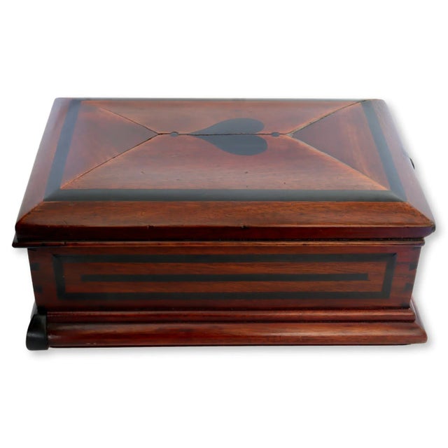 Antique American Folk Art Vanity Box With Heart For Sale - Image 4 of 11