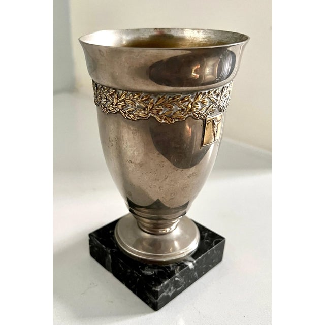 Mid 20th Century French Marble Base Trophy Style Cup For Sale In Los Angeles - Image 6 of 12
