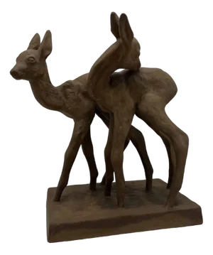 Terracotta Deer by Else Bach for Karlsruher Majolika, 20th Century