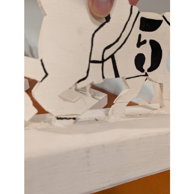Vintage Folk Art Equestrian Chic Wood Race Horse Sculpture Carnaval Fair Game Pieces - Set of 6 For Sale - Image 16 of 18