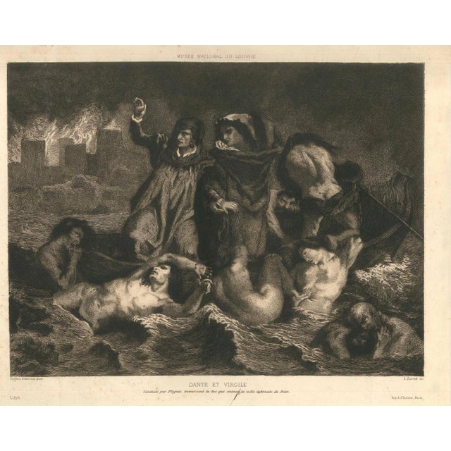 Dante et Virgile - Original Etching by Lucian Carred - 1886 For Sale