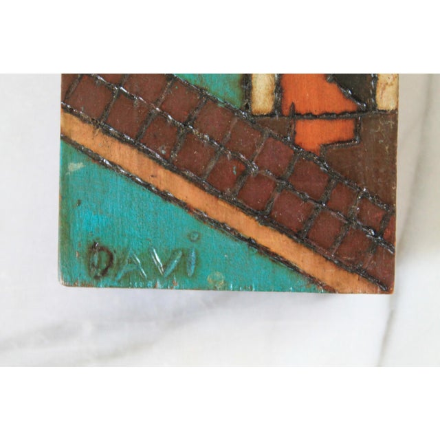 Vintage Hand Painted Folk Art Wood Carving For Sale In Milwaukee - Image 6 of 9