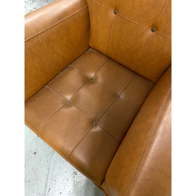 Vintage Cubist Leather Lounge Chair For Sale - Image 11 of 16