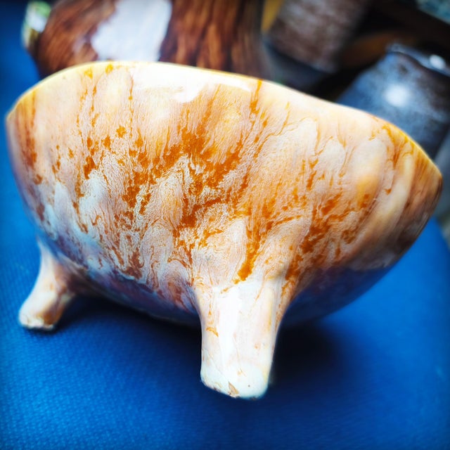 Brown Tripod Bowl by the Potters of Accolay, France, 1950s For Sale - Image 8 of 17