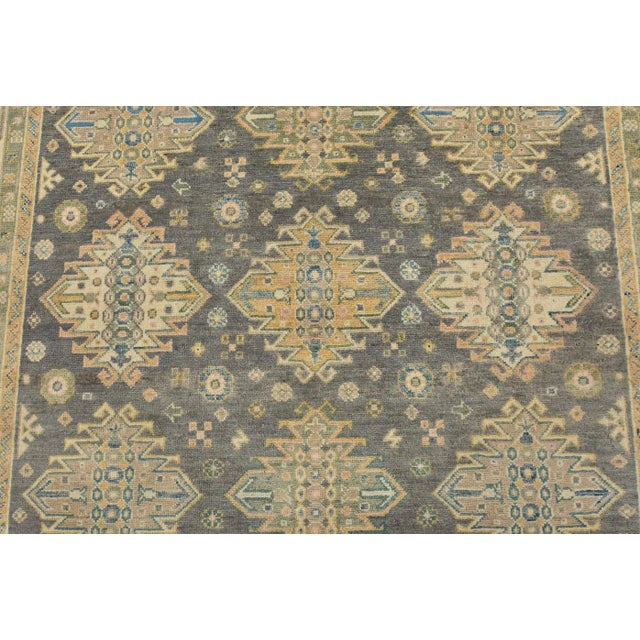 2020s Kazak Rug 5’9” X 7’10” Gray Wool Tribal Hand-Knotted Oriental Carpet For Sale - Image 5 of 12