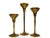 Mid-Century Modern Mid 20th Century Brass Swirl Design Candlestick Candle Holders - Set of 3 For Sale - Image 3 of 8