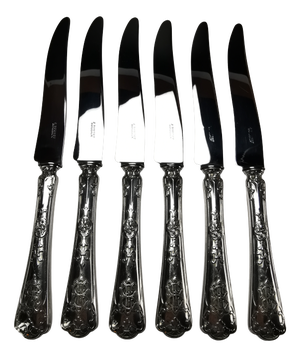 Fer De Lance Table Knives in Silver from Puiforcat, Set of 6