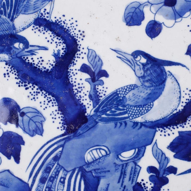 Chinoiserie Blue and White Porcelain Tray For Sale - Image 3 of 6