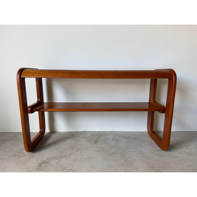 Mid-Century Modern 1970s Mid-Century Modern Hodges Mersman Oak & Smoked Glass Console Sofa Table For Sale - Image 3 of 11