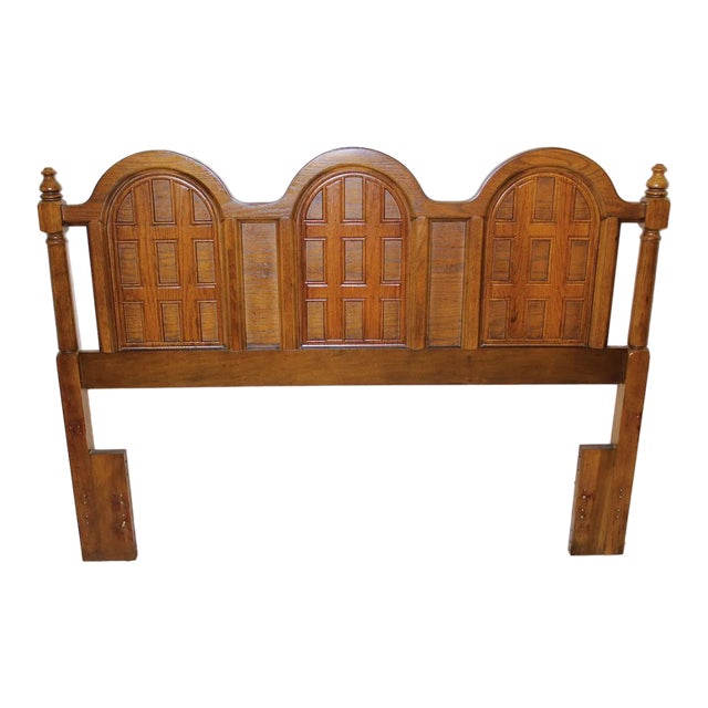 Vintage 1960s Midcentury Walnut Twin Size Headboard - Retro Bedroom Decor For Sale