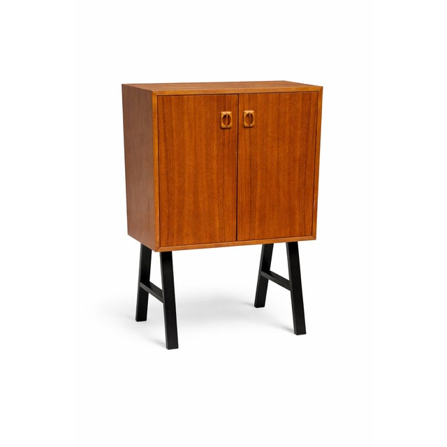 Mid-Century Scandinavian Teak Cabinet on Legs, 1970s For Sale - Image 9 of 9