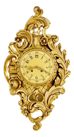Mid-Century Modern Rococo Revival Carved Gilt Clock from Westerstrand, 1950s