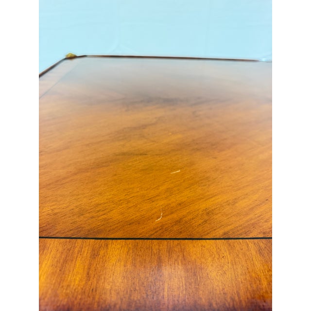 Vintage Maitland-Smith Style Coffee Table With Leather-Wrapped Legs and Brass Accents For Sale - Image 12 of 15