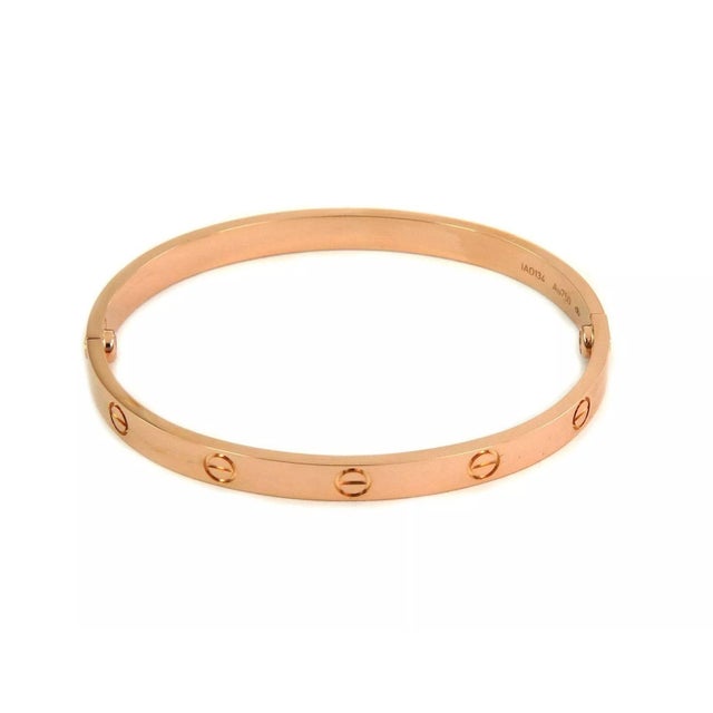 Cartier Cartier 18k Pink Gold Love Bangle Bracelet Size 19 w/Screwdriver & Paper For Sale - Image 4 of 7