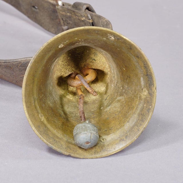 Brown Antique Casted Bronze Cattle Bell Made in Switzerland Ca. 1900s For Sale - Image 8 of 8