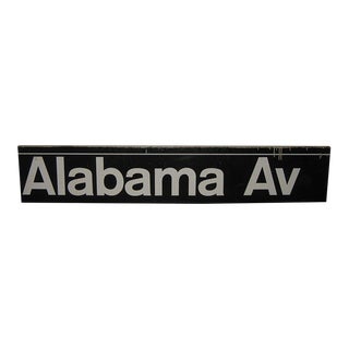 Original Alabama Ave Station Brooklyn New York City Subway Porcelain Enamel Sign For Sale