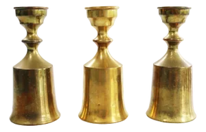Vintage Danish Brass Candlesticks from Boyes Metalkunst, 1960s, Set of 3