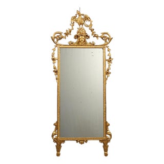 Neoclassical Style Mirror in Carved Gilded Wood For Sale