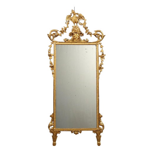 Neoclassical Style Mirror in Carved Gilded Wood For Sale