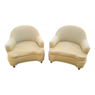 1940s Pair of Dorothy Draper Viennese Club Chairs Signed For Sale