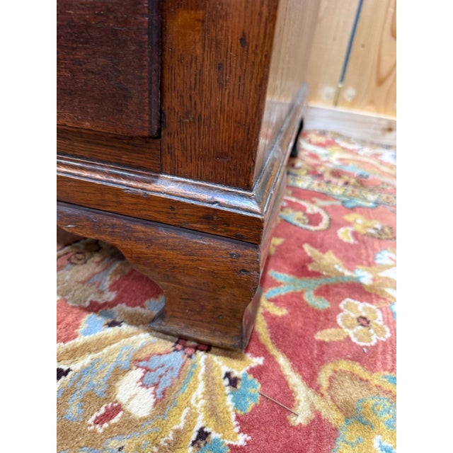 Wood Georgian Chest of Drawers in Oak and Brass For Sale - Image 7 of 10