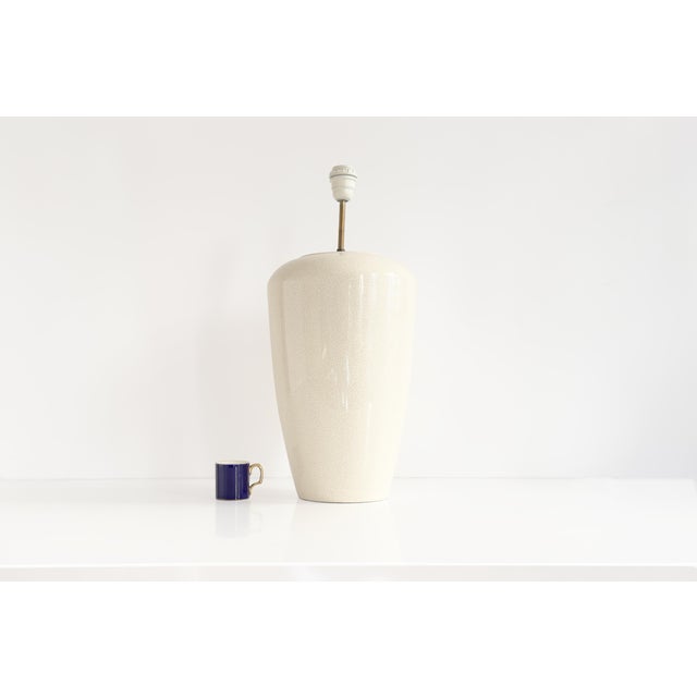 French Table Lamp in Beige Ceramic from Faiencerie de Charolles, 20th Century For Sale - Image 3 of 6