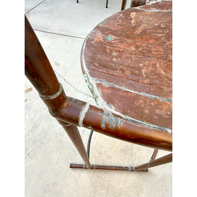 1990s Copper Bar Stool Set of 4 Handmade For Sale - Image 10 of 12