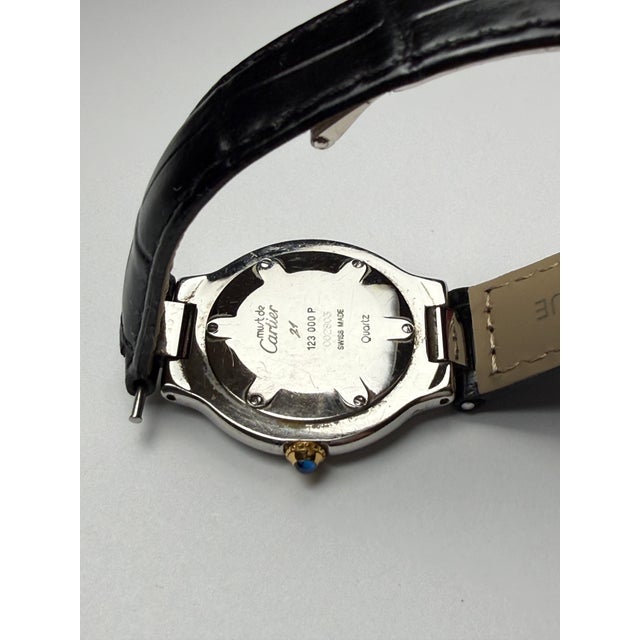 1980s Cartier Must De Cartier 21 Quartz Watch, Stainless Steel & Gold For Sale - Image 15 of 18