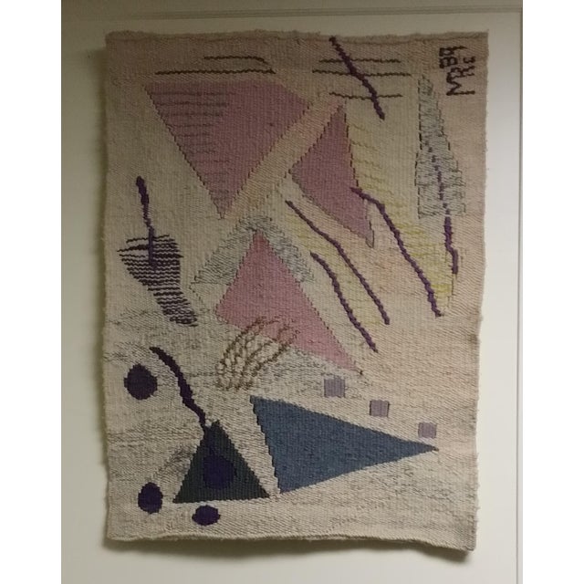Antique White Triangle I and II Over Trinity Tapesrty of the Law of Three Hand Woven Tapestry Series For Sale - Image 8 of 8