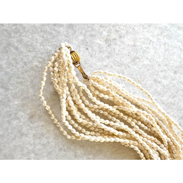 Contemporary Vintage Multi Strand Freshwater Pearl Beaded Necklace - 28" For Sale - Image 3 of 4
