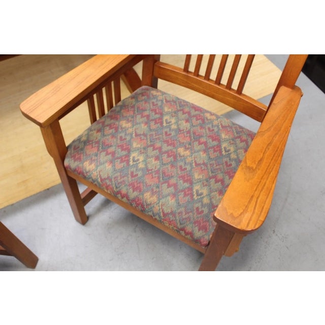 Late 20th Century Vintage Mission Style Bassett Furniture Dining Chairs | Set of 2 For Sale - Image 5 of 6