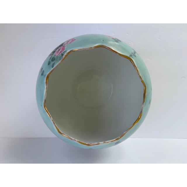 Early 20th Century Artist-Signed Hand-Painted Porcelain Rose Bowl Vase For Sale - Image 12 of 12