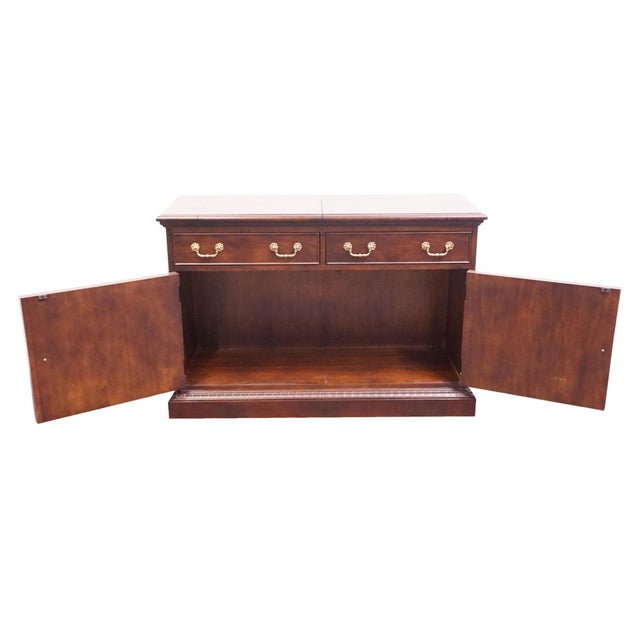 Late 20th Century Century Furniture Solid Mahogany Traditional Style 72" Flip Top Server Buffet For Sale - Image 5 of 15