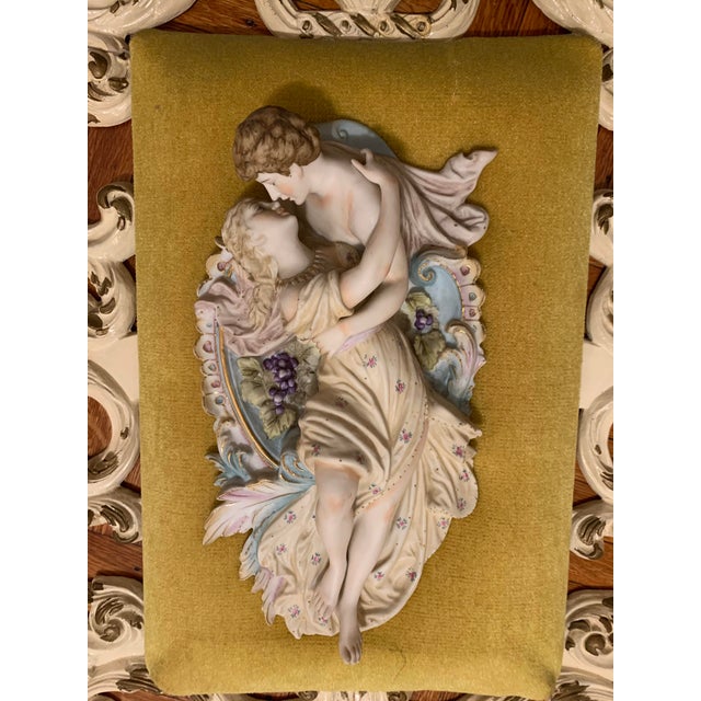 Rococo Mid 20th Century German Bisque Wall Plaques - a Pair For Sale - Image 3 of 13