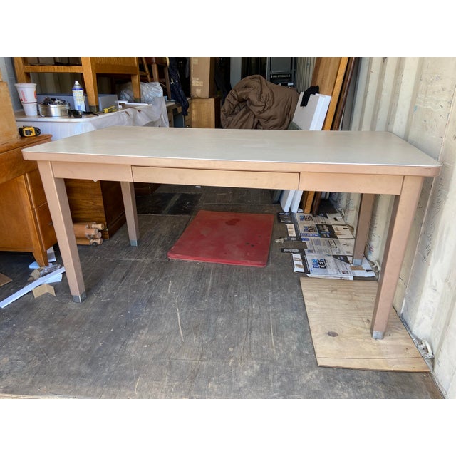1970s 1970s Vintage Mid Century Modern Metal Tanker Desk For Sale - Image 5 of 12