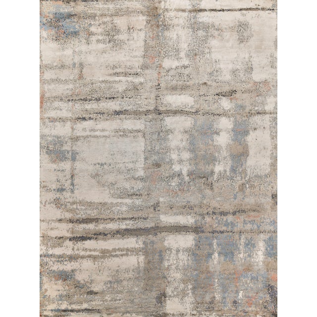 Gray Exquisite Rugs Laureno Hand-Knotted Bamboo Silk & Cotton Gray/Multi Rug-8'X10' For Sale - Image 8 of 8